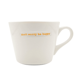 Bucket mug Don't worry be happy / Keith Brymer Jones
